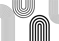 Dunne minimalistische zwarte bogen vinyl tapijt wit