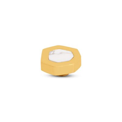 Melano Vivid Heptagon Steentje Howlite Goud