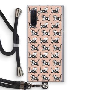 Zwarte poes: Samsung Galaxy Note 10 Transparant Hoesje met koord