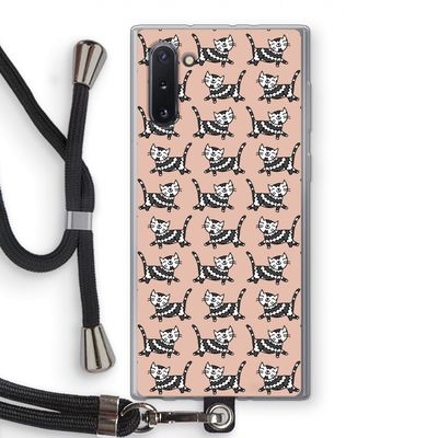 Zwarte poes: Samsung Galaxy Note 10 Transparant Hoesje met koord