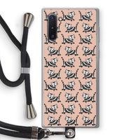 Zwarte poes: Samsung Galaxy Note 10 Transparant Hoesje met koord
