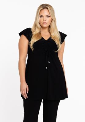Yoek Tuniek met kapmouwen | Zwart | Maat 54/56
