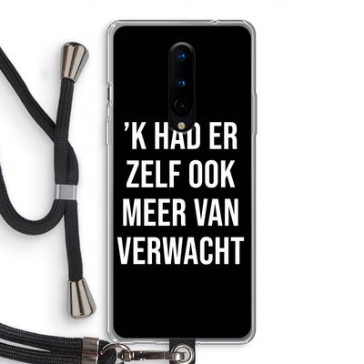 Meer verwacht - Zwart: OnePlus 8 Transparant Hoesje met koord