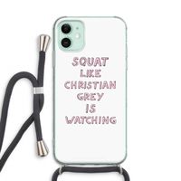 Christian Grey: iPhone 11 Transparant Hoesje met koord Christian Grey: iPhone 11 Transparant Hoesje met koord