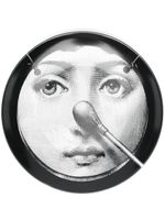 Fornasetti assiette en céramique à imprimé visage - Noir