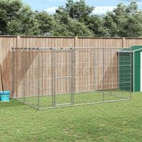 Hondenkennel met dak 7,26 m² gegalvaniseerd staal