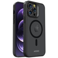 Accezz Rugged Frosted Backcover met MagSafe iPhone 14 Pro Max Telefoonhoesje Zwart
