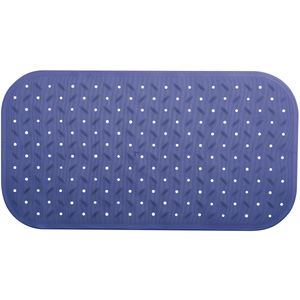 Douche/bad anti-slip mat badkamer - rubber - blauw - 36 x 76 cm - rechthoek