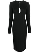 TOM FORD robe mi-longue à détail d'ouverture goutte d'eau - Noir