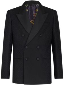 ETRO blazer croisé à motif en jacquard - Noir