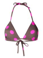 Cynthia Rowley dot-print bikini top - Marron - thumbnail