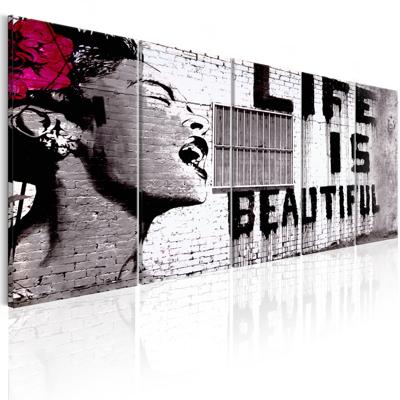 Schilderij - Banksy: Life is Beautiful