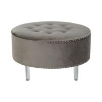 Kruk DKD Home Decor Grijs Zilverkleurig Hout MDF 80 x 80 x 43 cm