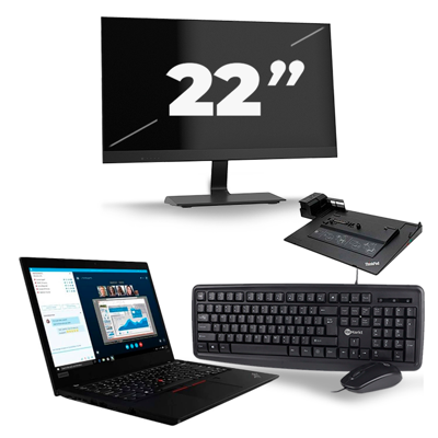 Lenovo ThinkPad L490 - Intel Core i5-8e Generatie - 14 inch - 16GB RAM - 256GB SSD - Windows 11 + 1x 22 inch Monitor