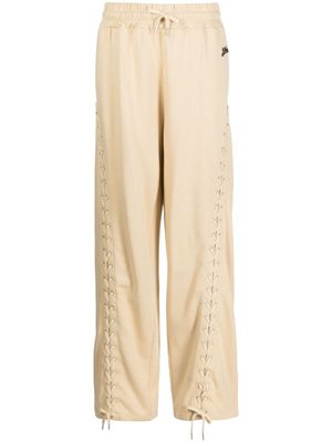 Jean Paul Gaultier pantalon de jogging à détail de lacets - Marron