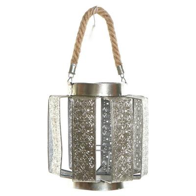 Kroonkandelaar DKD Home Decor 21 x 21 x 23 cm Zilverkleurig Metaal Touw Arabisch