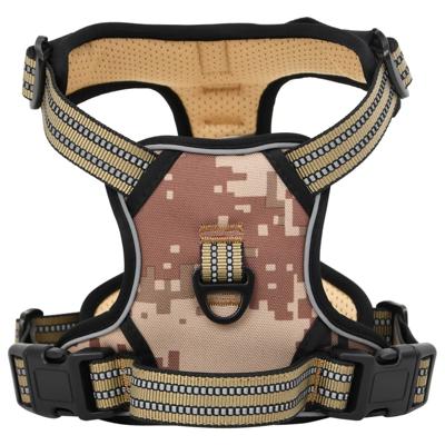 VidaXL Hondentuigje met riem en halsband verstelbaar m camouflagebruin