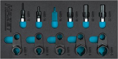 HAZET Gereedschapset voor uitlaatgassensor 163-611/10 · 10-delig · 22 · 24 · 14 · 17 · 19