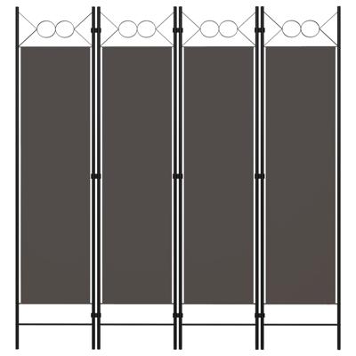 Kamerscherm met 4 panelen 160x180 cm antraciet