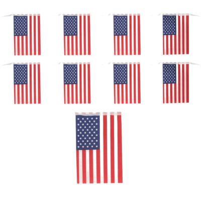 Land Amerika/USA vlaggetjes - 2x - slinger/vlaggenlijn - 4.50 meter - versiering