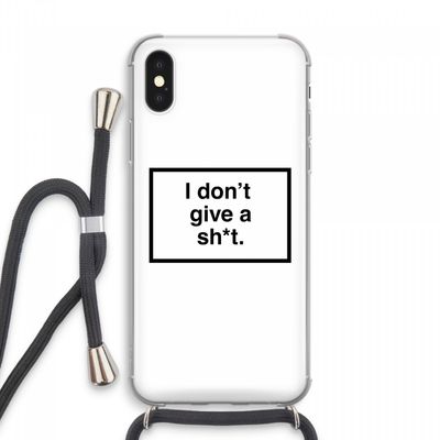 Don't give a shit: iPhone XS Max Transparant Hoesje met koord