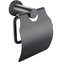 Gunmetal Grijze Toiletrolhouder met Klep - Rond - PVD Coating