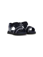 Dolce & Gabbana Kids sandales en cuir à logo imprimé - Bleu