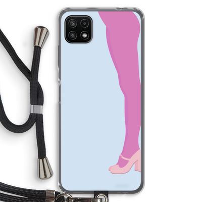 Pink panty: Samsung Galaxy A22 5G Transparant Hoesje met koord