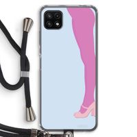 Pink panty: Samsung Galaxy A22 5G Transparant Hoesje met koord