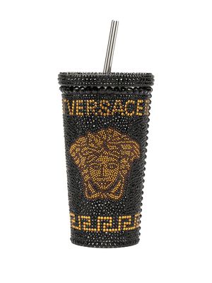 Versace mug de voyage Medusa ornée de cristal - Noir