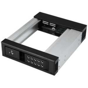 StarTech.com HSB1SATSASBA 5.25 Carrier panel Zwart drive bay panel