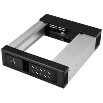 StarTech.com HSB1SATSASBA 5.25 Carrier panel Zwart drive bay panel
