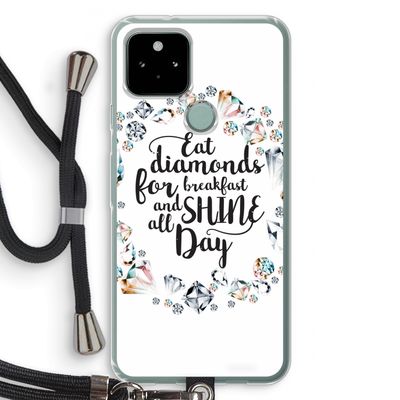 Diamonds: Pixel 5 Transparant Hoesje met koord