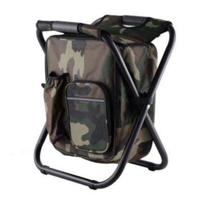 Buiten Portable Folding Camping stoel licht vissen strand stoel RVS pijp Klapstoel met IJszak (Camouflage)