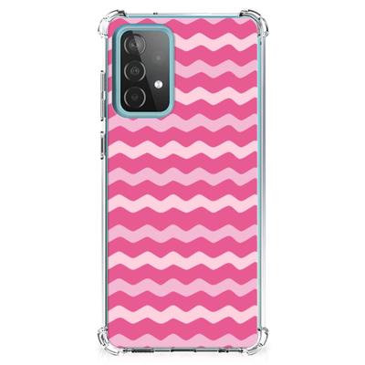 Samsung Galaxy A52 4G/5G Doorzichtige Silicone Hoesje Waves Pink Samsung Galaxy A52 4G/5G Doorzichtige Silicone Hoesje Waves Pink