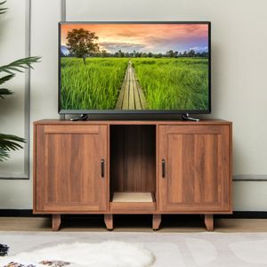 Kattenbakkast Verborgen Kattentoilet 2 Deuren Gebogen Ingang Krabplank Verwijderbare Houten Poten TV-Kast voor Kattenbakvulling Koffie