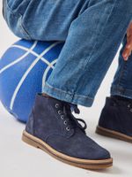 Leren laarzen met veters en rits kleutercollectie marineblauw - thumbnail