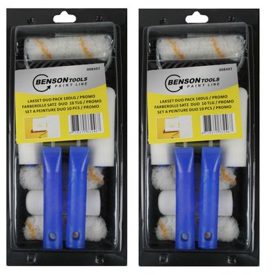 3x stuks lakroller/schuimroller schildersets 5 en 10 cm met verfbak en beugel