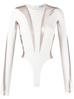 Mugler body Illusion à détails transparents - Blanc