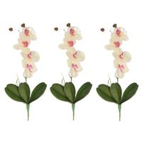 Wit/Roze Orchidee/Phalaenopsis kunstplant takken 44 cm voor binnen