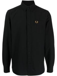 Fred Perry chemise en coton à logo brodé - Noir