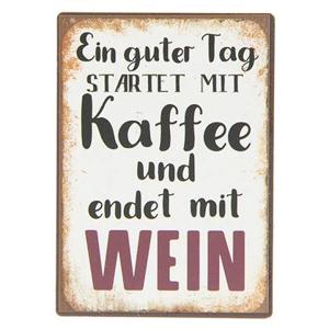 Clayre & Eef Decoratieve Magneet 5 cm Wit Zwart Ijzer Rechthoek Tag