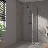 Saqu Devine industriële inloopdouche incl. antikalkbehandeling 80x210cm geborsteld grijs