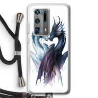 Yin Yang Dragons: Huawei P40 Pro Plus Transparant Hoesje met koord