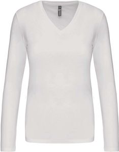 Kariban K382 Dames t-shirt V-hals lange mouwen