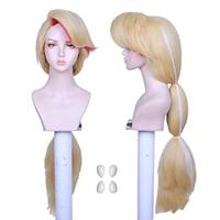 lange blonde met roze cosplay pruik met hoektanden voor vrouwen kostuum halloween cosplay party pruiken Lightinthebox