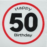 40x stuks Papieren 50 jaar stopbord servetten - thumbnail