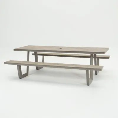 Vita Massa rechthoekige picknicktafel taupe XL