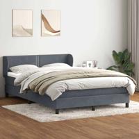 Boxspring met matras fluweel donkergrijs 140x210 cm
