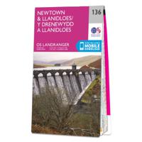 Wandelkaart - Topografische kaart 136 Landranger Wales - Newtown, Llanidloes | Ordnance Survey - thumbnail